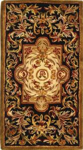 Ковер SAFAVIEH, 69 x 122 см, Classic Collection, Black & Beige, ручной работы, традиционный восточный из шерсти, идеален для помещений с высокой проходимостью: прихожая, гостиная, спальня (CL220B)