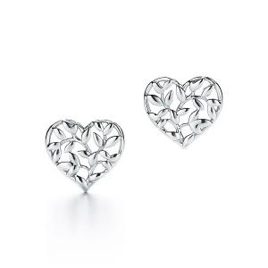 Серьги Tiffany & Co. x Paloma Picasso Olive Leaf Heart, серебро