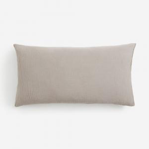 Наволочка H&M Home Cotton Muslin, серо-бежевый