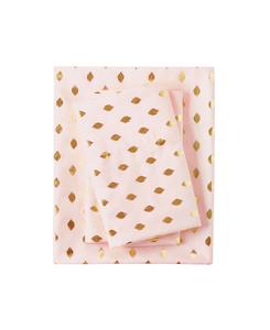 Комплект постельного белья с металлическим рисунком, размер Twin Intelligent Design, цвет blush/gold