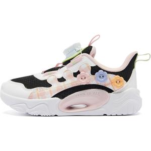 QIAODAN Скользостойкие износостойкие низкие детские повседневные кроссовки Black/Jordan White для детей 3-7 лет