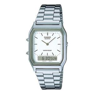 Часы CASIO Waterproof Stainless Steel Strap Mens Silver Analog/Digital Combo, цвет silver