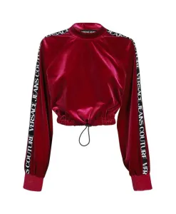 Укороченная толстовка с полосками и логотипом Versace Jeans Couture, красный