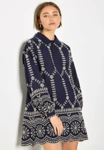 Платье-Рубашка мини broderie anglaise Apricot, Navy