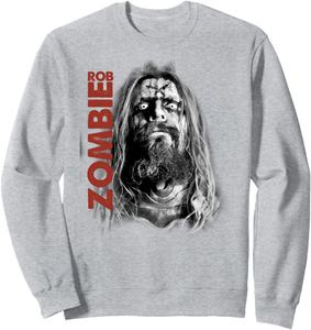 Толстовка Rob Zombie - Face Unmasked, серая (серый меланж), размер S