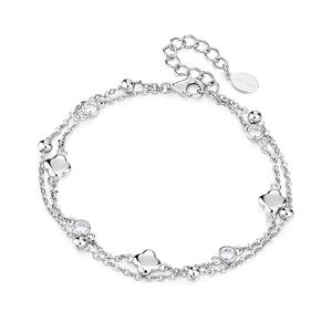 KADER Счастливый браслет из серебра S925 серии Четырехлистный клевер Lucky Four Leaf Clover Series для женщин в белой коробке на удачу