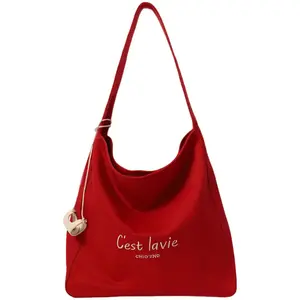 PAYOT Холщовая сумка через плечо Regular Women's Cherry Red/Denim Blue