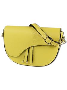 Наплечная сумка Toscanto Schultertasche, Umhängetasche Leder gelb ca. 22cm