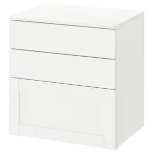 Комод с 3 ящиками Ikea Smastad/Platsa, 60х42х63 см, белый/белый
