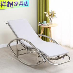 Vinoya Кресло-качалка из нержавеющей стали 304, антиопрокидывающее, для балкона, модель 201a, серебристо-серое, со съемным чехлом