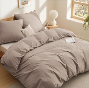 Комплект постельного белья Bedsure, 3 предмета, 220х240/80x80 см, хаки