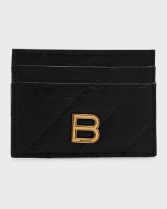 Стеганая визитница Crush Balenciaga, цвет 1000 Black