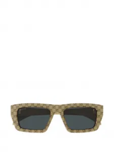 Солнцезащитные очки в оправе квадратной формы с узором Gucci, бежевый