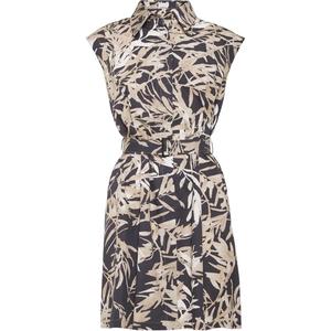 Платье без рукавов из хлопка с принтом листьев Brunello Cucinelli, серый