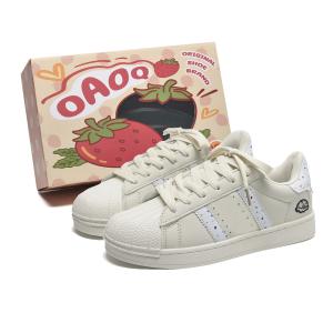 Женские белые кроссовки устойчивые к истиранию, легкие и дышащие низкие скейтбордские туфли OAOQ, черно-белые