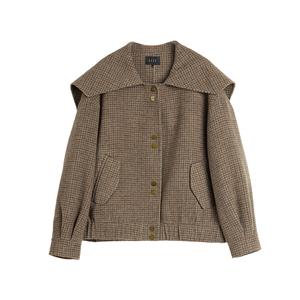 ELLE Пальто женское Coffee Lapel Moderate