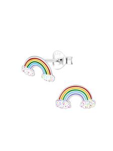 Alexander York Серьги-гвоздики «Радуга», из серебра 925 пробы, комплект из 2 штук