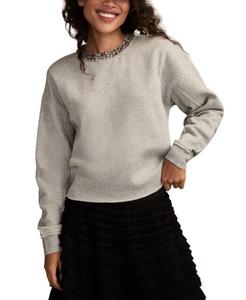 Женская толстовка с круглым вырезом и украшениями Lucky Brand, Medium Heather Grey