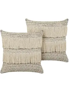 Декоративная подушка Beliani 2er Set Deko IRESINE, цвет beige/schwarz