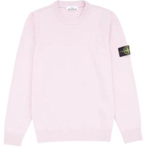 Свитер с логотипом на груди STONE ISLAND, розовый