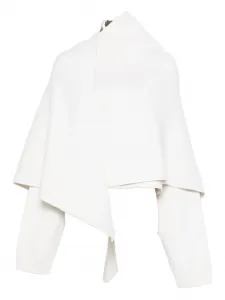 Асимметричный драпированный жакет Alberta Ferretti, нейтральный