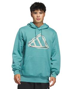 Мужская спортивная толстовка с крупным графическим логотипом Adidas, Turquoise/Aqua