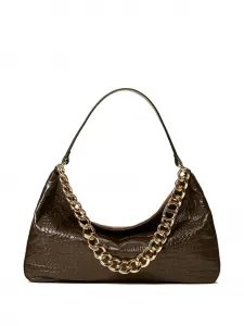 Сумка на плечо Liliane с тиснением под кожу крокодила TWINSET, черный