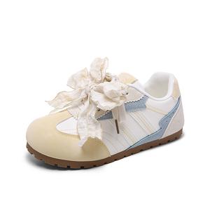Износостойкие и легкие низкие женские кроссовки Cob Cobx, Yellow Blue Beige Bowknot