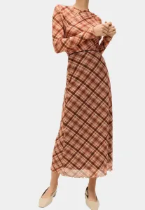 Длинная юбка-макси в клетку Marks & Spencer, Orange Mix