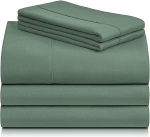 Комплект постельного белья LuxClub, 5 предметов, 274х260/100х203/51х91 см, зеленый