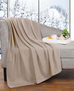 Легкий тканый плед Jena из хлопка с текстурой шеврон, 50 x 60 дюймов Superior, Khaki
