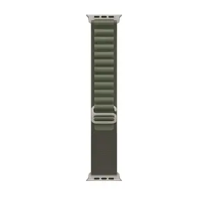 Ремешок Apple Alpine Loop Green, 49 мм, Large, Natural Titanium Finish