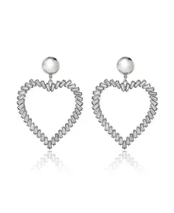 Серьги-Кольца в форме сердца серебристого тона Bcbgeneration, silver