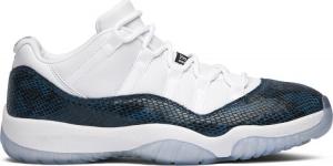 Кроссовки Air Jordan 11 Retro Low Navy Snakeskin 2019, белый