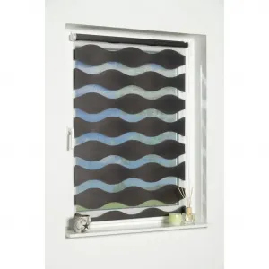 Двойная рулонная штора Волна Защита от света без сверления по готовому размеру K-Home, антрацит