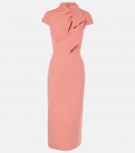 Платье миди из смесовой шерсти Oscar De La Renta, цвет rouge