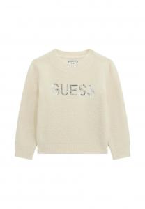 Джемпер Guess LOGO PAILLETTEN, Weiß/White