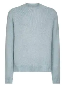 Свитер в рубчик с круглым вырезом JIL SANDER, синий