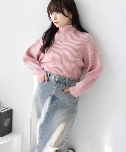 Свободный вязаный пуловер Bottleneck [Универсальная трикотажная одежда]