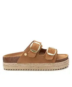 Женские замшевые плоские сандалии XTI, коричневый/бежевый