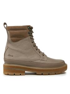 Ботинки женские Clarks высокие на шнуровке, коричневый