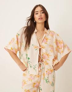 Пляжный топ Abi от ASOS DESIGN с разноцветным цветочным принтом