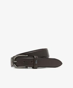 Черный кожаный ремень с матовой пряжкой