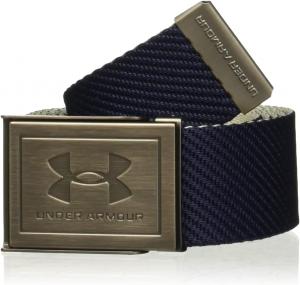 Мужской пояс Under Armour Webbing, (410) Midnight Navy/Khaki Base/Silver