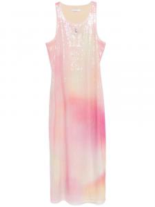 Платье миди Patrizia Pepe, украшенное пайетками, розовый