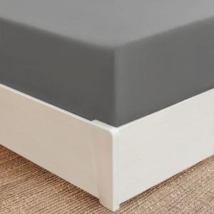 Mellanni Простыня на резинке, размер Twin XL (99x203 см), глубина кармана 53 см, мягкая охлаждающая, устойчивая к выцветанию и пятнам, 1 шт, серый