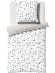 Fleuresse Двустороннее постельное белье из трикотажа интерлок в кремовом, сером и зеленом цветах