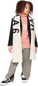 Детские розовые перчатки с интарсией и логотипом MM6 Maison Margiela