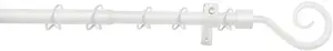 GARDINIA Карниз "комплект металлических карнизов", 1 направляющая, выдвижной, 1 направляющая 130–240 см, Ø16мм, белый
