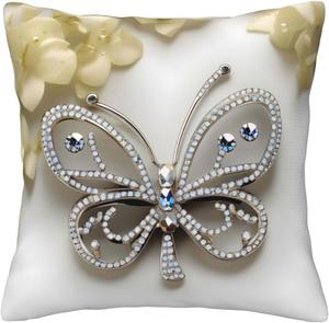 Ogniwo Декоративная подушка с аппликацией из страз в виде бабочки и цветов Rhinestone Butterfly and Flower